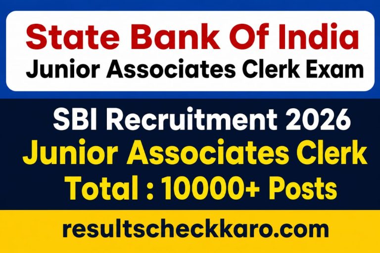 SBI Junior Associate Clerk Recruitment 2026 – 9124 Posts, Apply Online