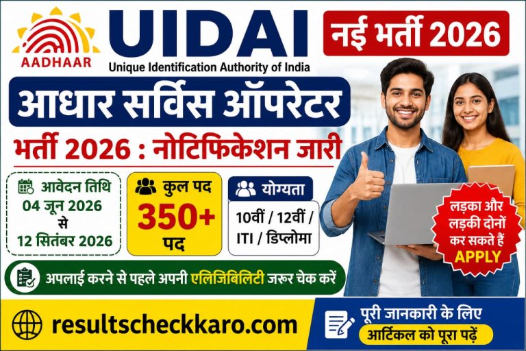 UIDAI Aadhaar Operator Vacancy 2026